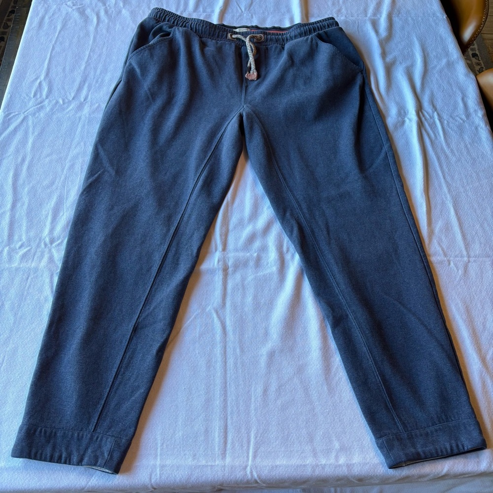 Men's Navy Sweatpants with Orange-Trim Back Pocket - Picture 3 of 4